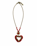 COLLANA CUORE BAROCCO ROSSO