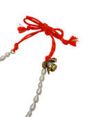 COLLANA PERLE DI FIUME E CORDONCINO ARANCIO FLUO