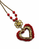 COLLANA CUORE BAROCCO ROSSO