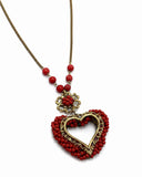 COLLANA CUORE BAROCCO ROSSO
