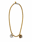 CHAIN NECKLACE WITH DOUBLE CHARM AND JEWEL CLASP