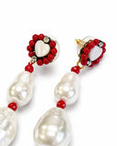 HEART AND PEARL EARRINGS