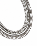 COLLANA MULTI CHAIN CRYSTAL SILVER