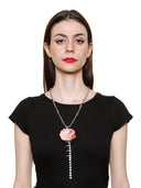 Collana rosa pendente