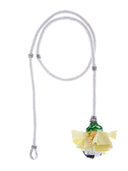 NECKLACE WITH FLOWER AND TUBULAR BEADS