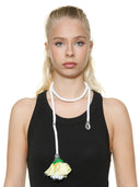NECKLACE WITH FLOWER AND TUBULAR BEADS