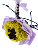 COLLANA CON PERLE E FIORE IN TESSUTO