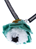 COLLANA GROS GRAIN CON FIORE IN TESSUTO