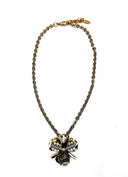 Collana con Catena e Ciondolo a Fiore in Ottone
