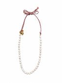 COLLANA PERLE DI FIUME E CORDONCINO MULTICOLOR