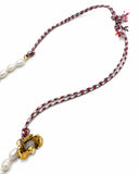 COLLANA PERLE DI FIUME E CORDONCINO MULTICOLOR
