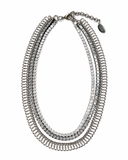 COLLANA MULTI CHAIN CRYSTAL SILVER