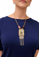 NECKLACE WITH JEWELED PENDANT