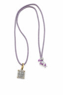 COLOURED CORD NECKLACE WITH CRYSTAL PENDANT