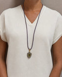 COLLANA CORDONCINO COLORATO E PENDENTE GOCCIA GIALLA