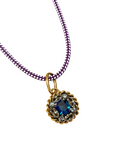 COLLANA CORDONCINO COLORATO E PENDENTE CENTRALE BLU