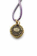 COLLANA CORDONCINO COLORATO E PENDENTE CENTRALE BLU