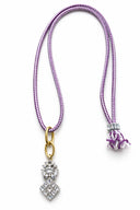 COLLANA CORDONCINO COLORATO E PENDENTE CRISTALLO