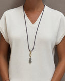 COLLANA CORDONCINO COLORATO E PENDENTE CRISTALLO