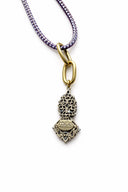 COLLANA CORDONCINO COLORATO E PENDENTE CRISTALLO