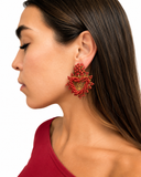 ORECCHINI CUORE CORALLO