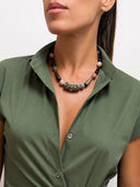 AMBER AND CRYSTAL JEWEL BEADS NECKLACE