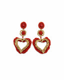 ORECCHINI CUORE BAROCCO ROSSO