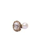 RING WITH STONE AND PEARL