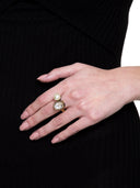 RING WITH STONE AND PEARL