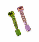 Baguette and stone linear earrings