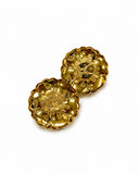 DAISY BUTTON EARRINGS WITH CENTRAL STONE