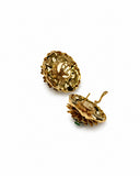 DAISY BUTTON EARRINGS WITH CENTRAL STONE