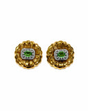 DAISY BUTTON EARRINGS WITH CENTRAL STONE