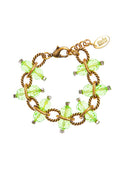Bracciale a catena con perle sfaccettate in plexiglass