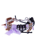 Bracciale catena con nastri intrecciati e strass