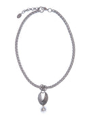 Collana catena con pendente e perla