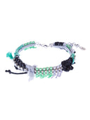 Collana di catena con nastri intrecciati e strass