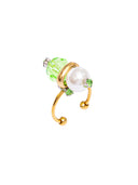 Anello di perle in vetro e in plexiglass verde