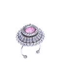 Anello con pietra dipinta rosa