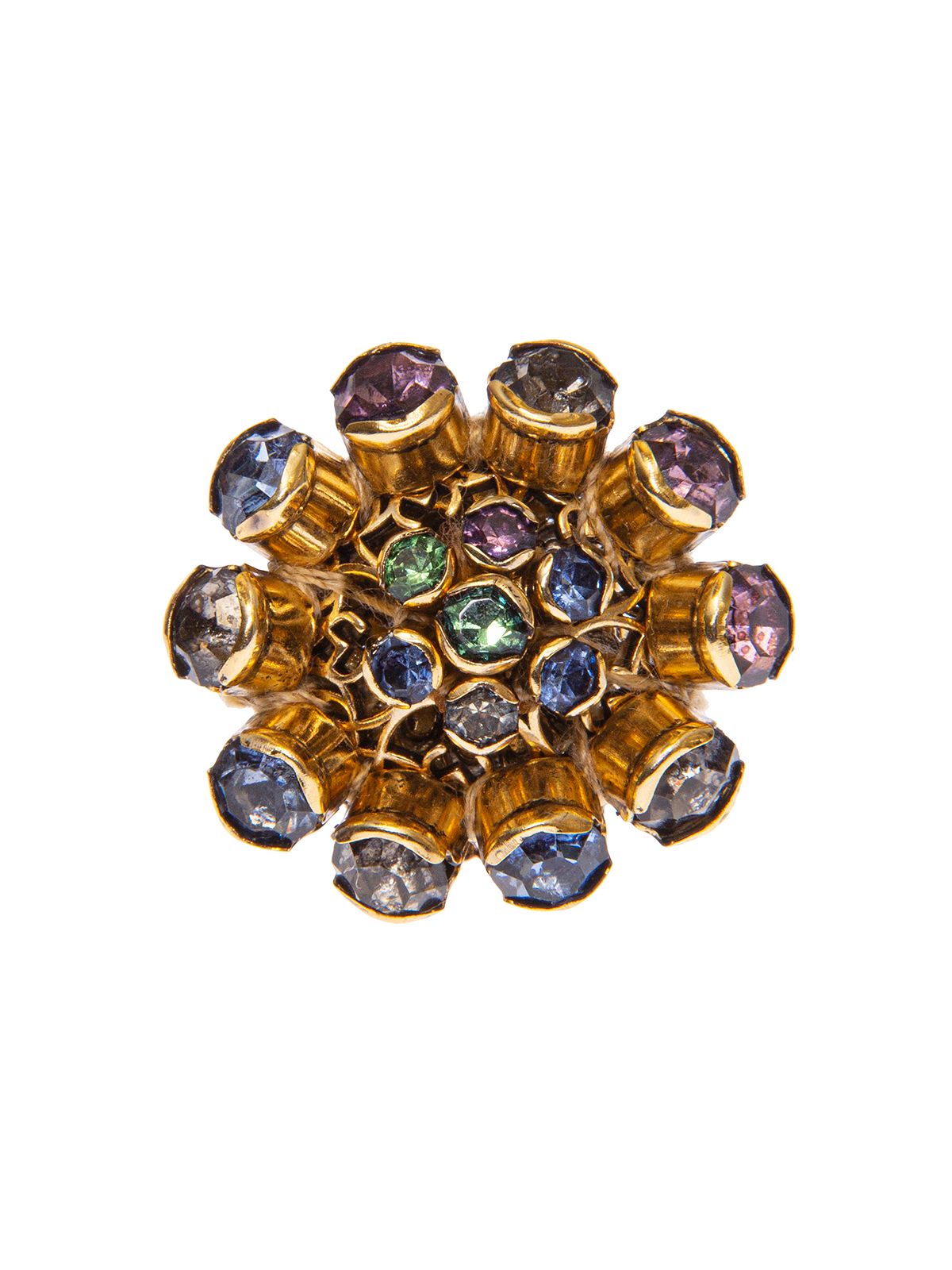 Flower ring embellished with multicolor stones