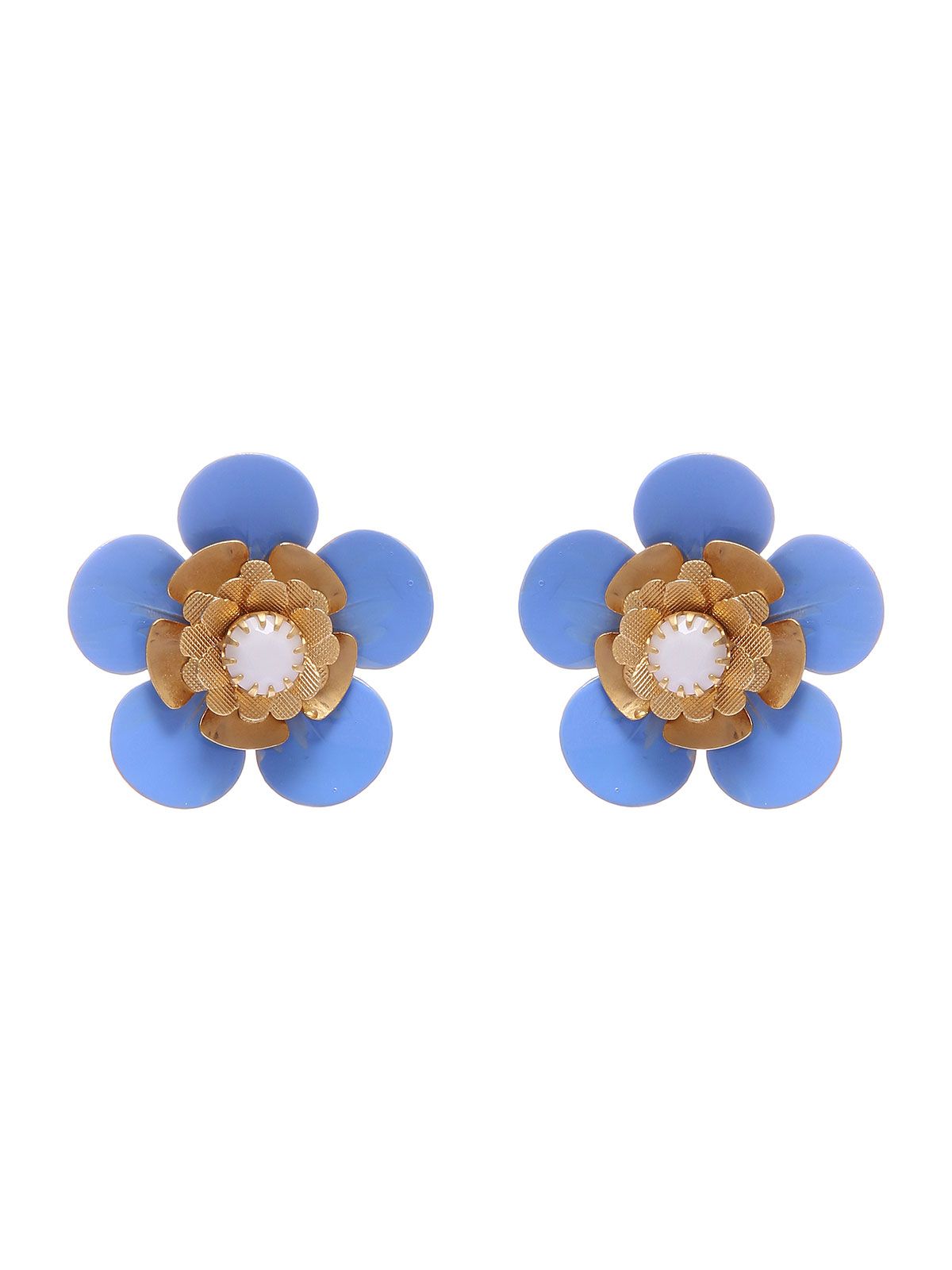 Flower enamelled earrings