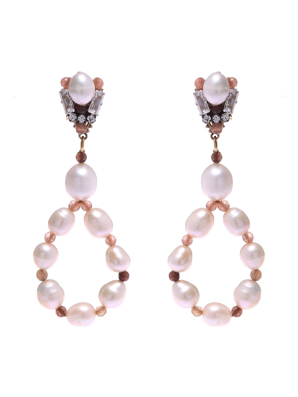 Jade earrings with freashwater pearls