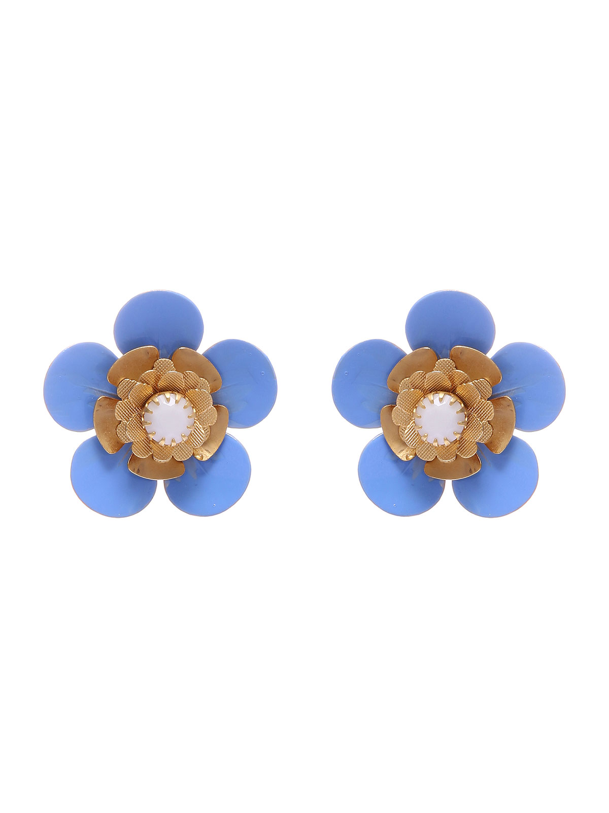 Flower enamelled earrings