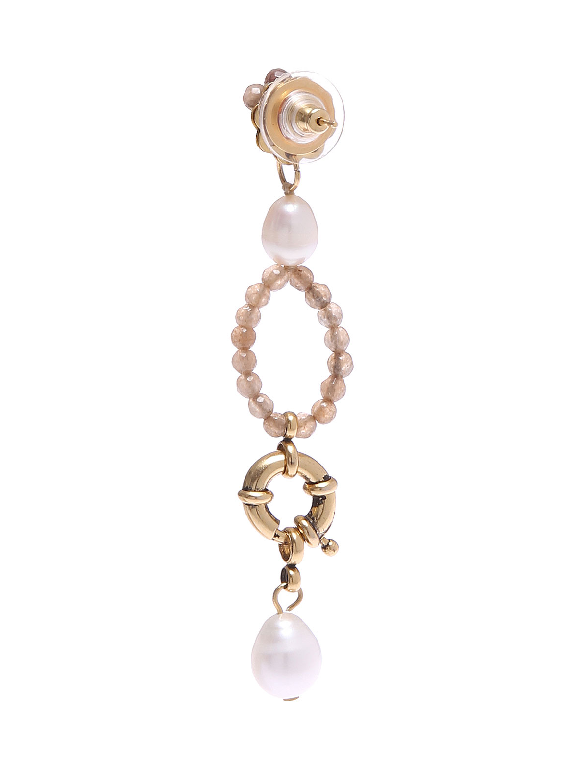 Jade earrings with freshwater pearls