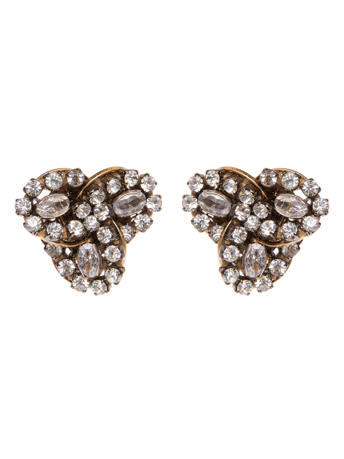 Earrings with crystal petals