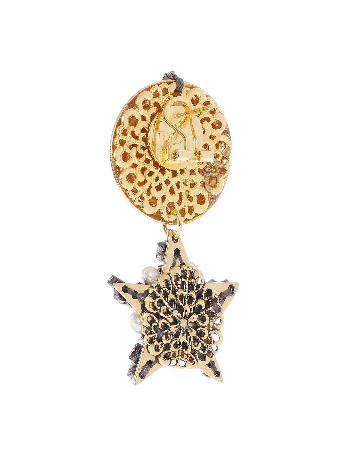 Botton earrings with pendant  star shaped