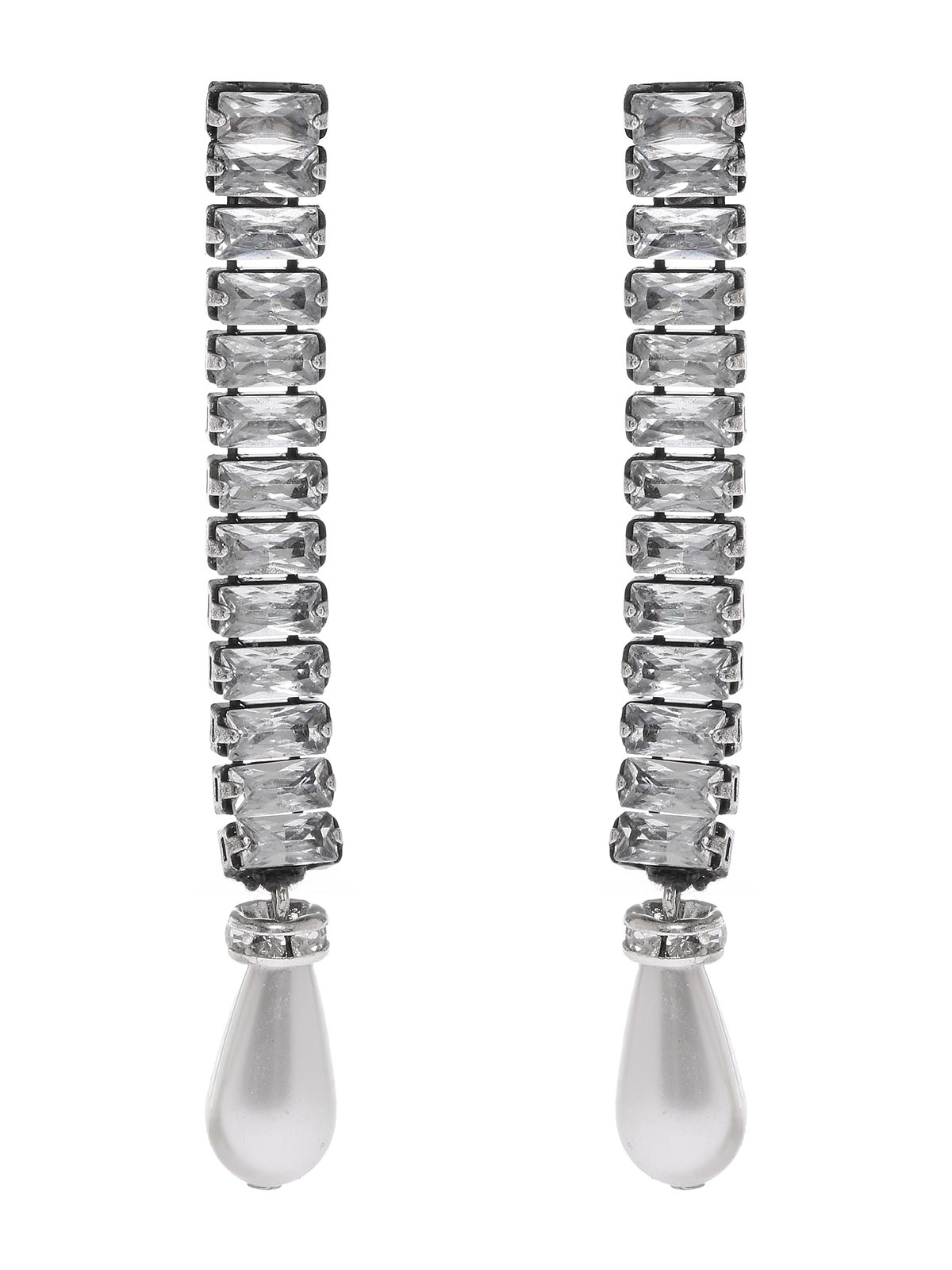  Crystal earrings with drop pearl
