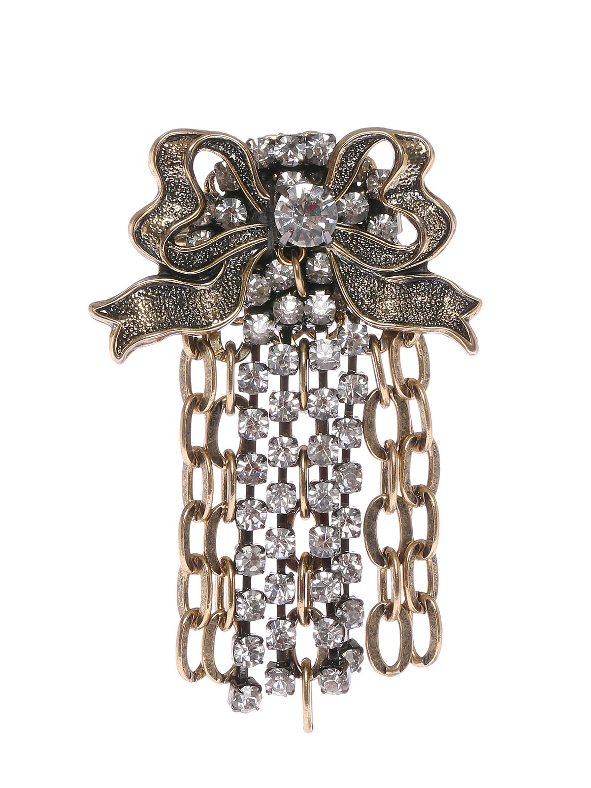 Floral brooch with crystals cascade