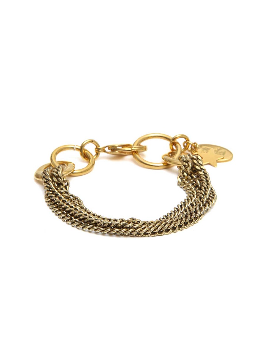 Brass mixed chain bracelet