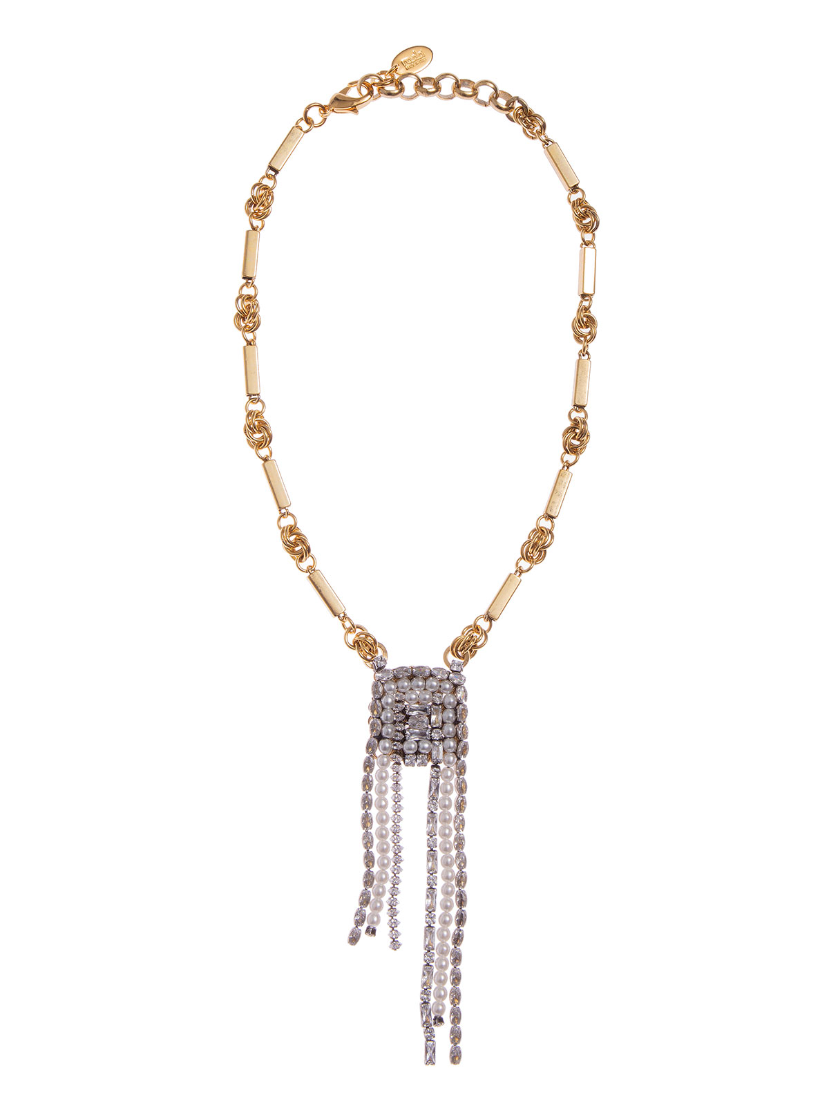 Chain necklace with central jewel decoration